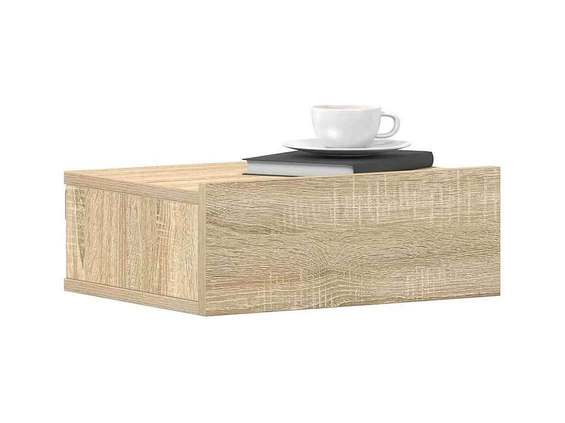 Mesita de noche flotante de madera de ingeniería de roble Sonoma