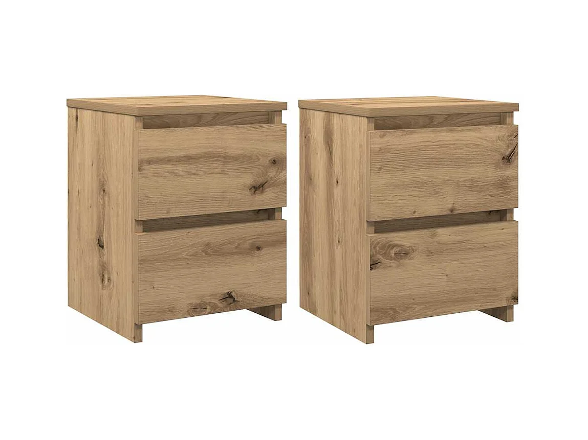 Tables de chevet 2 pcs chêne artisanal bois d'ingénierie
