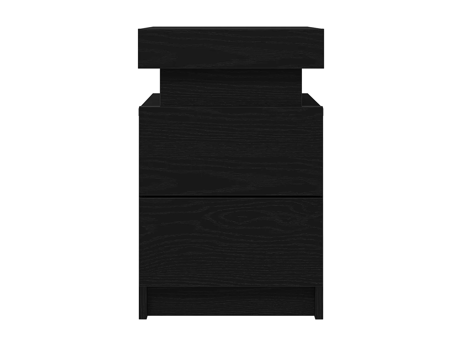 Table de chevet avec lumières LED Chêne Noir 35x39x55 cm