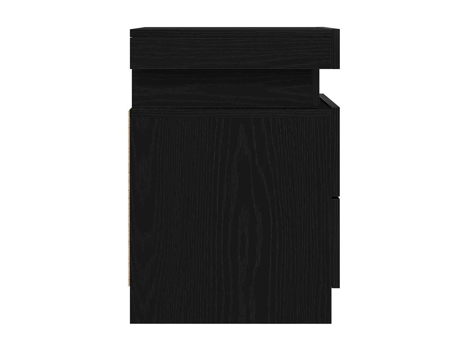 Table de chevet avec lumières LED Chêne Noir 35x39x55 cm