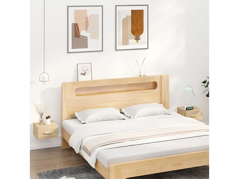 Comodini da parete 2 pz rovere sonoma 35x35x20 cm