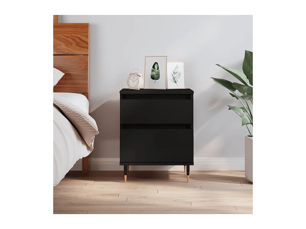 Comodino nero 40x35x50 cm Legno ingegnerizzato