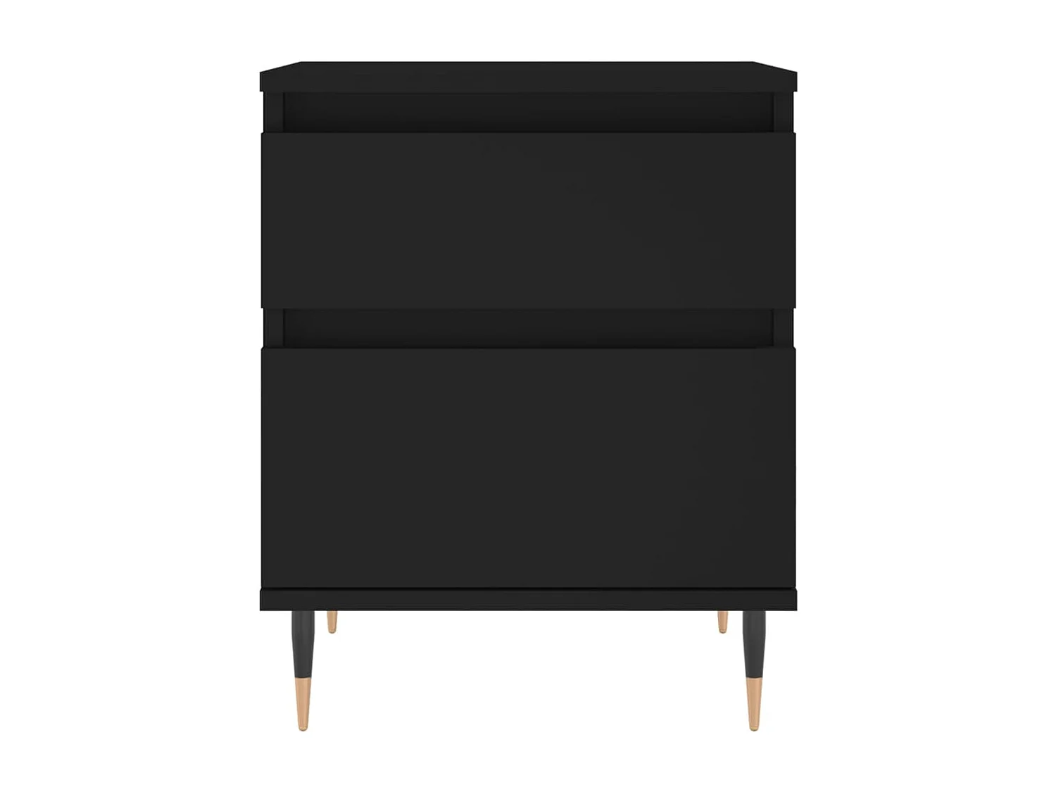 Mesita de noche negra 40x35x50 cm Madera de ingeniería