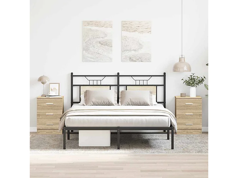 Comodini in rovere Sonoma 2 pezzi 38x35x56cm in legno ingegnerizzato