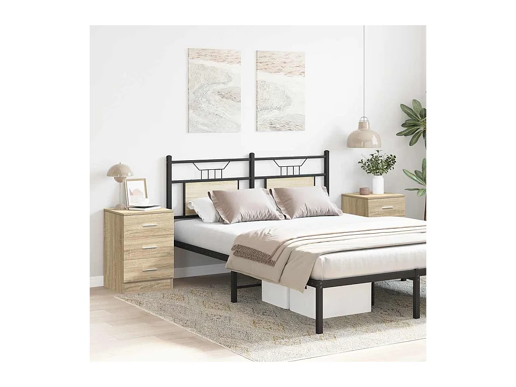 Tables de chevet 2pcs chêne sonoma 38x35x56cm bois d'ingénierie