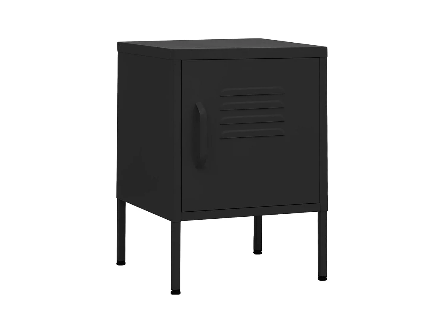 Comodino Nero 35x35x51 cm Acciaio