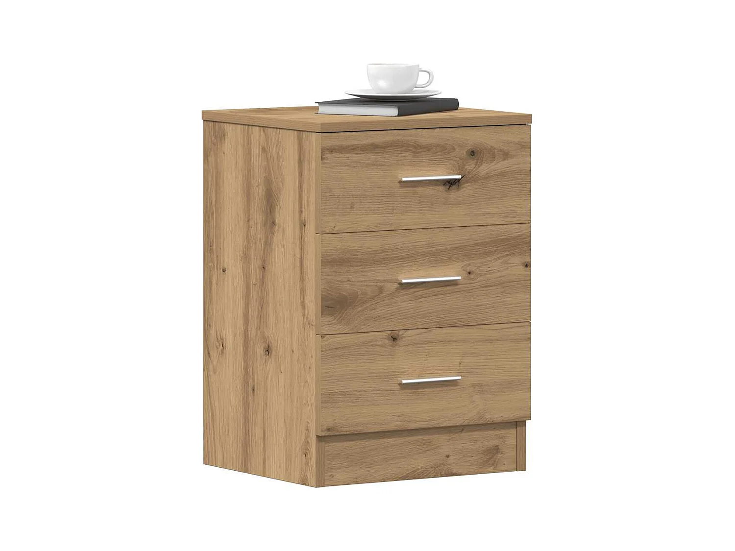 Table de chevet chêne artisanal 38x35x55 cm bois d’ingénierie