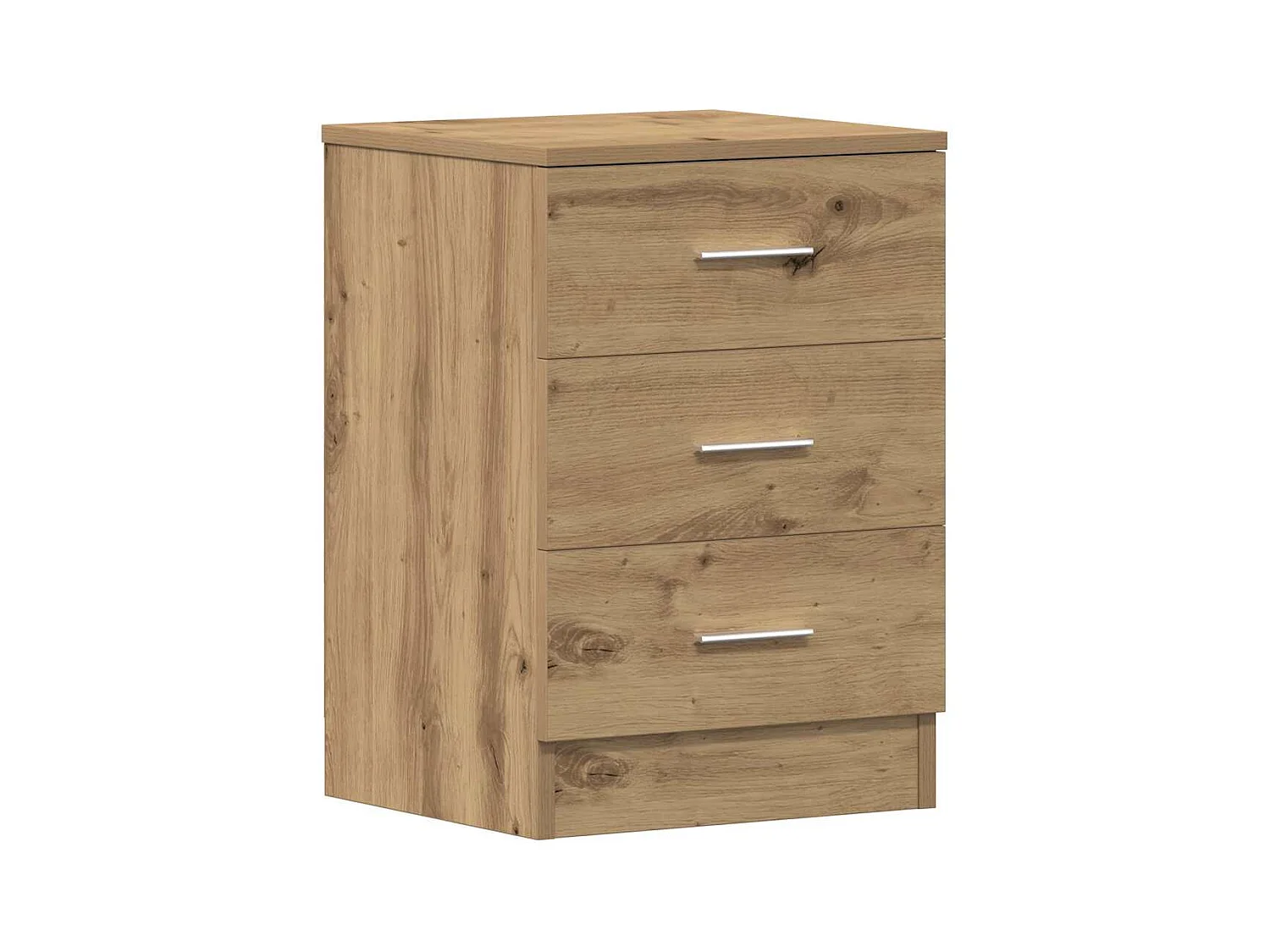 Table de chevet chêne artisanal 38x35x55 cm bois d’ingénierie