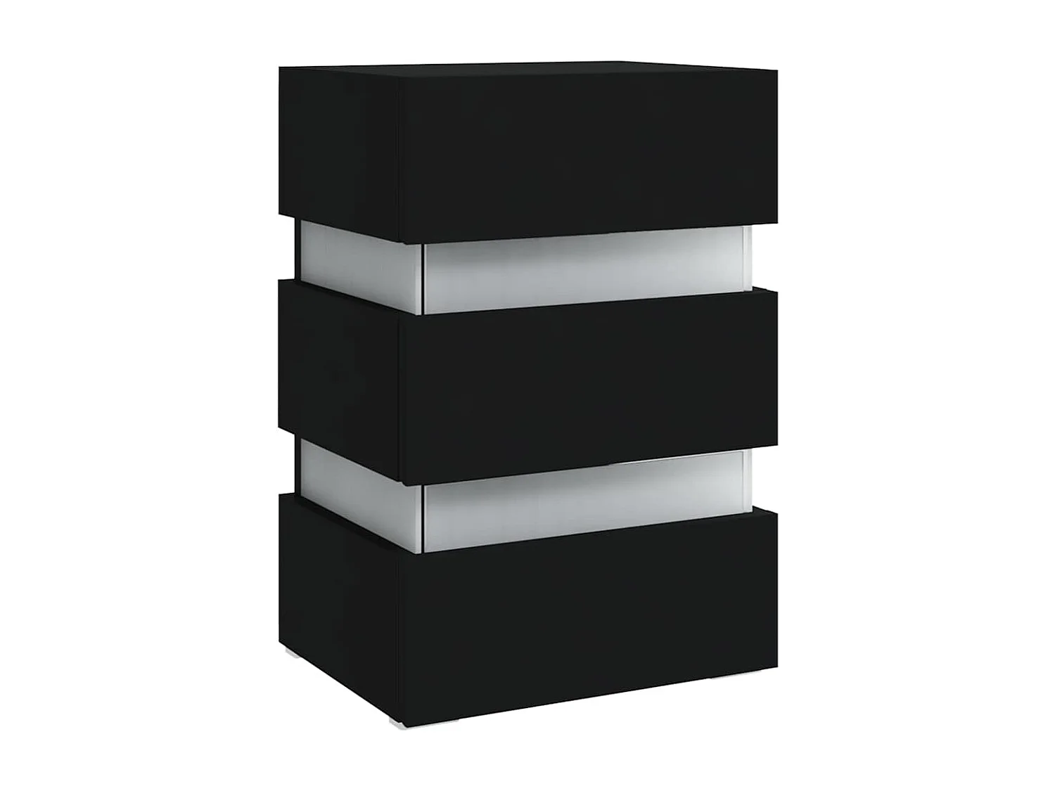 Comodino LED Nero 45x35x67 cm Legno ingegnerizzato