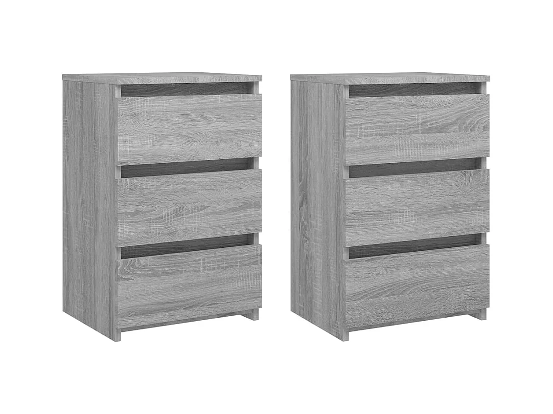 Comodini 2 pz. Sonoma grigio 40x35x62,5cm Legno composito