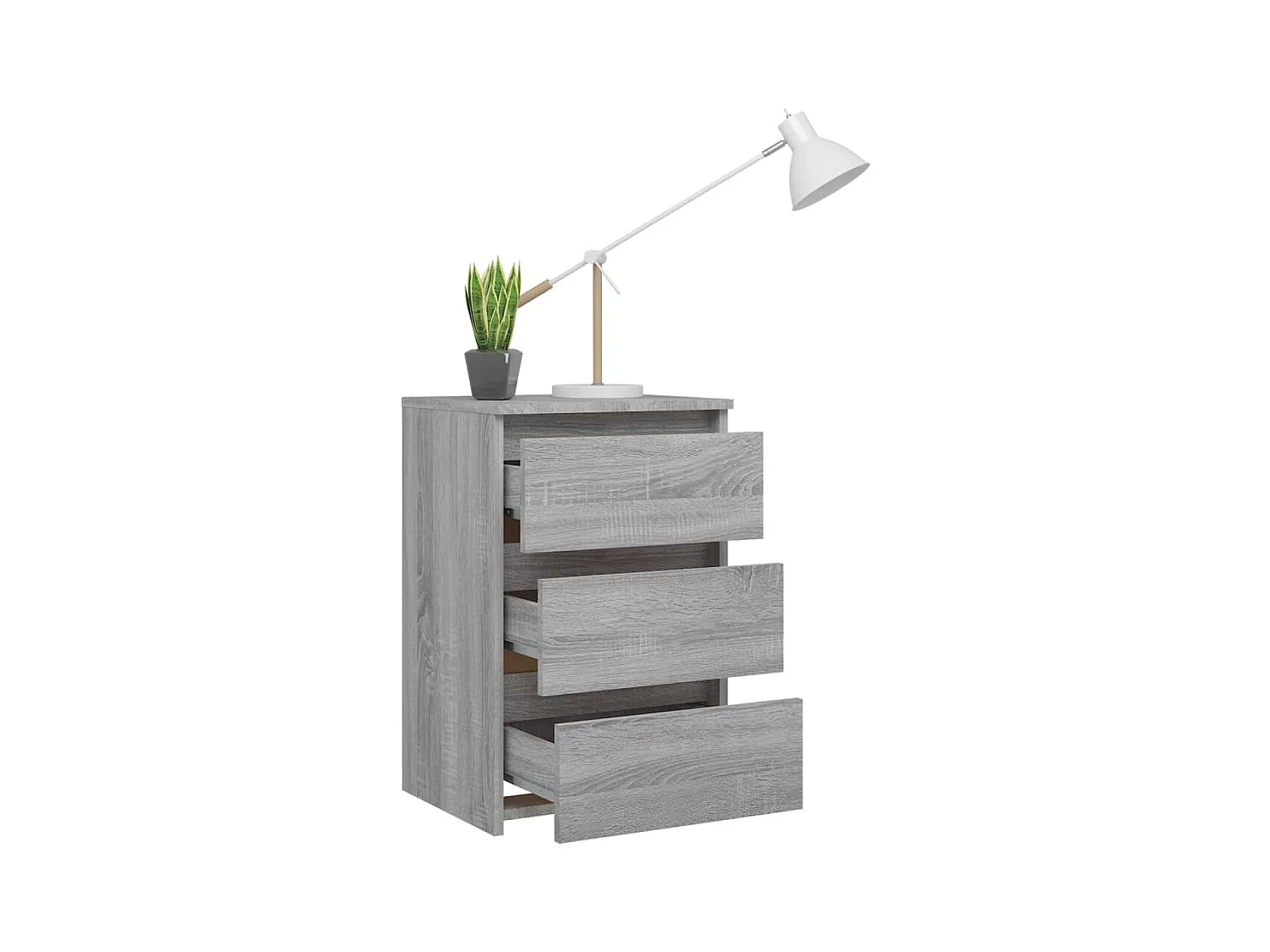 Comodini 2 pz. Sonoma grigio 40x35x62,5cm Legno composito