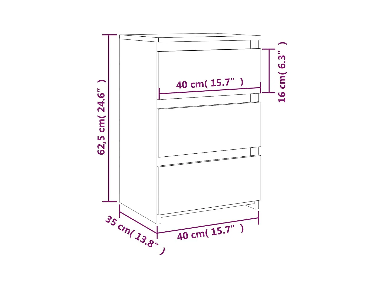 Comodini 2 pz. Sonoma grigio 40x35x62,5cm Legno composito