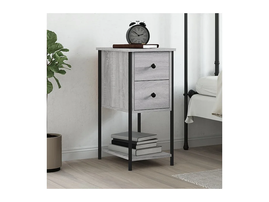Table de chevet sonoma gris 32x42x70 cm bois d'ingénierie