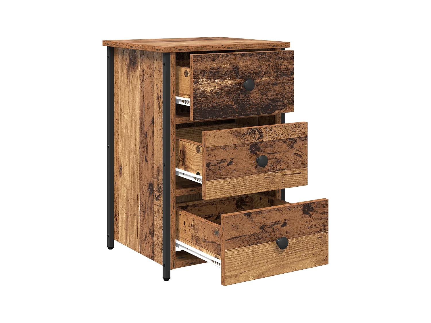 Table en vieux bois Vieux bois MDF, Panneau de particules, Métal