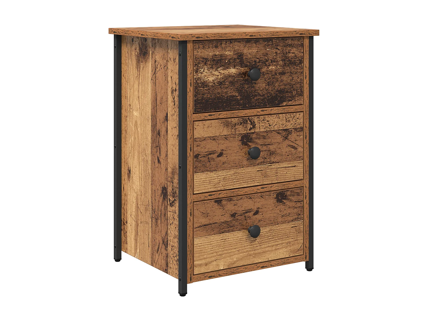 Oude houten tafel Oud hout MDF, Spaanplaat, Metaal