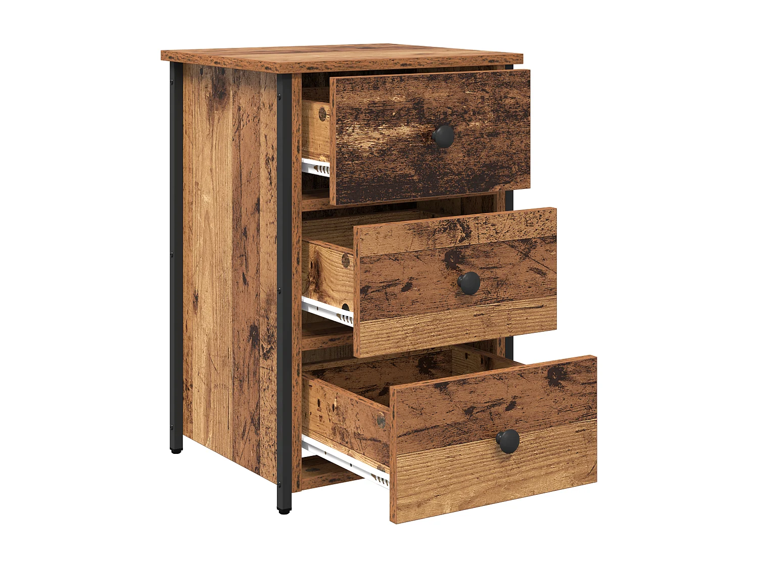 Oude houten tafel Oud hout MDF, Spaanplaat, Metaal