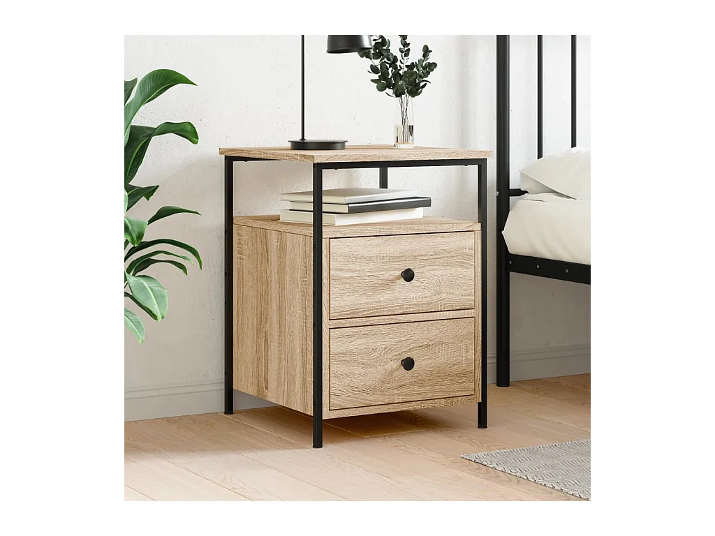 Table de chevet chêne sonoma 44x45x60 cm bois d'ingénierie