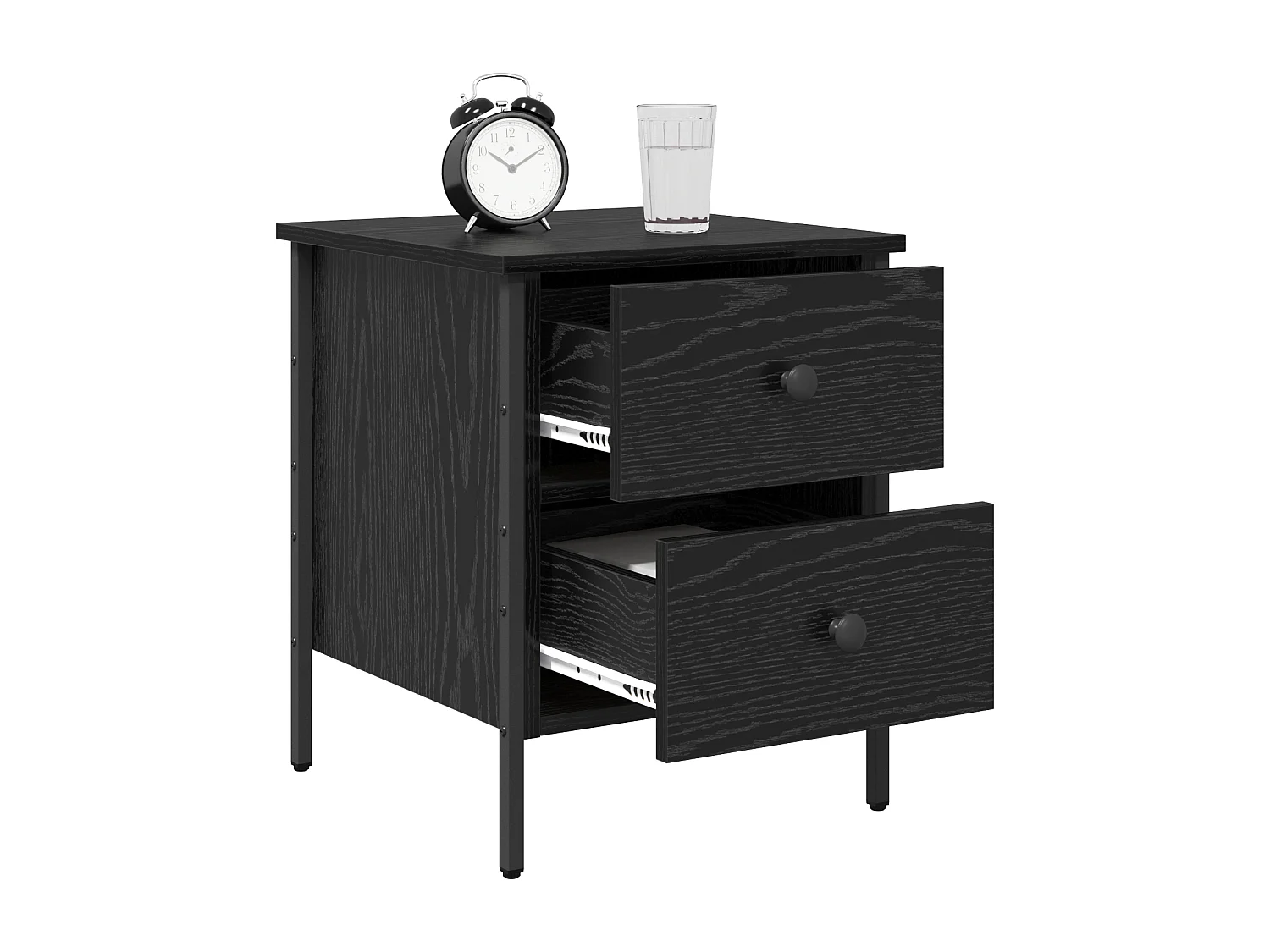 Armoire de chevet en chêne noir 40x42x50 cm en bois d'ingénierie