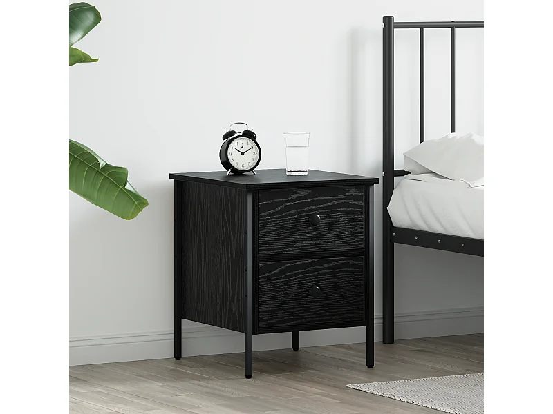 Armoire de chevet en chêne noir 40x42x50 cm en bois d'ingénierie