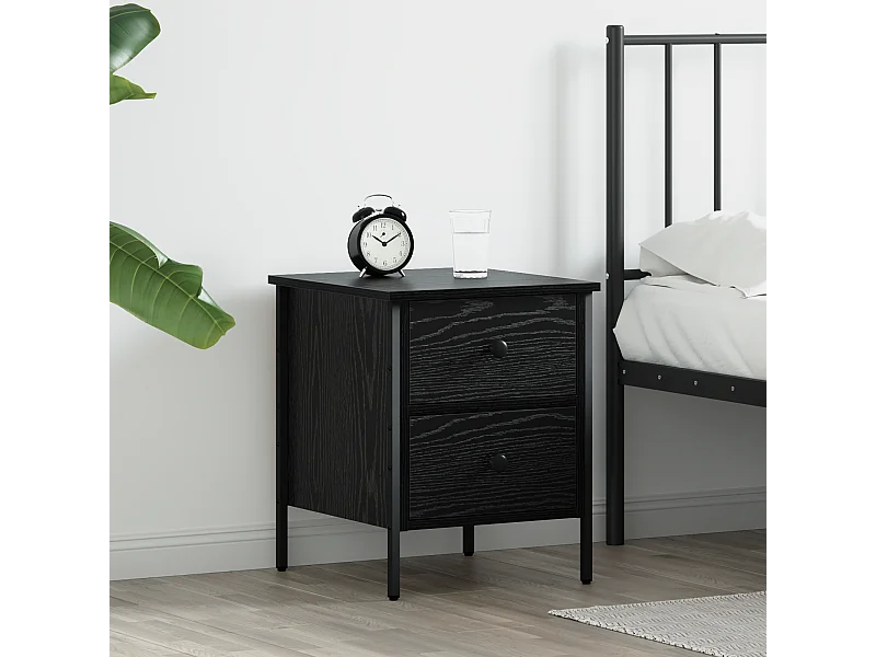 Armoire de chevet en chêne noir 40x42x50 cm en bois d'ingénierie