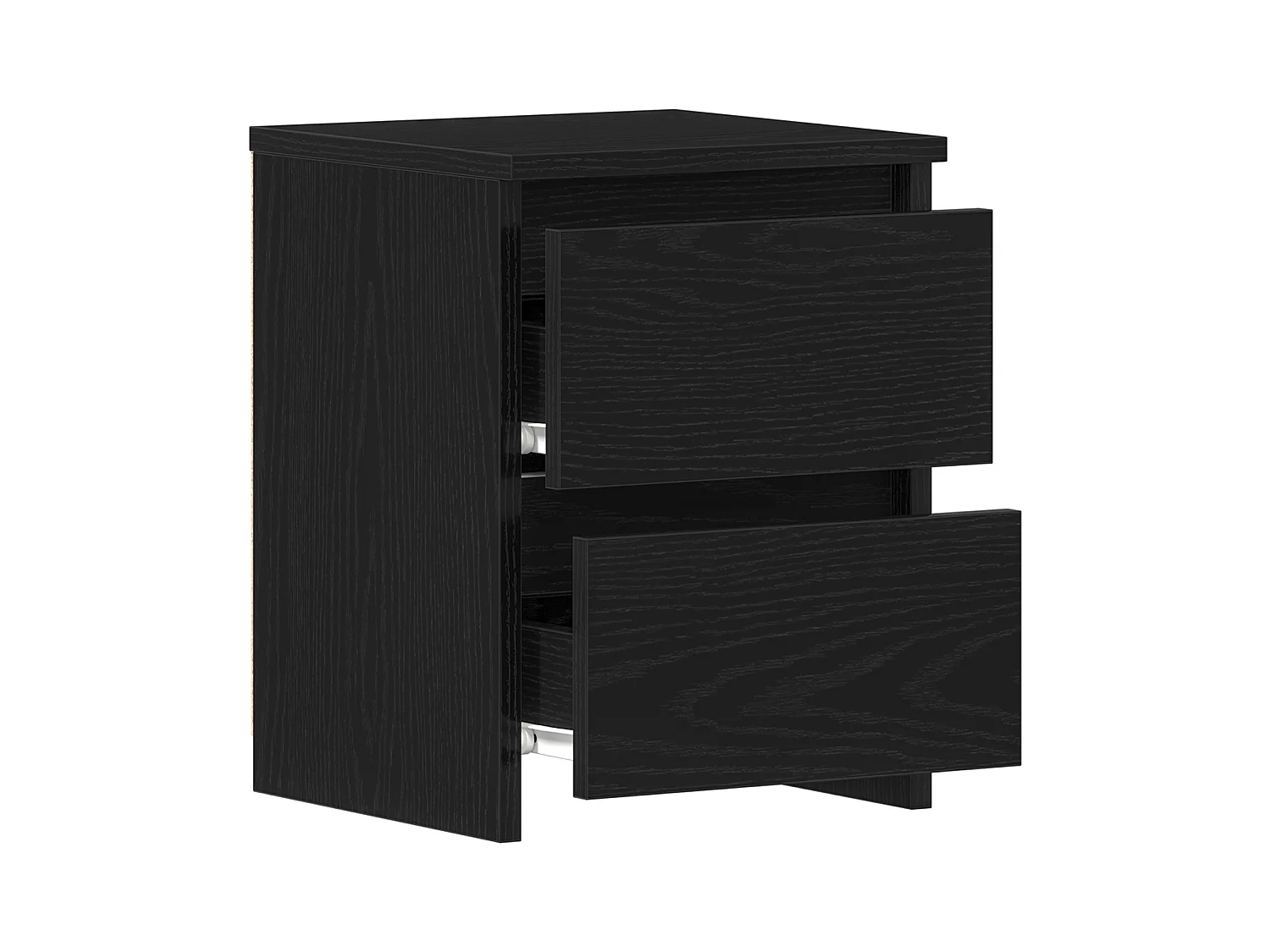 Comodino con cassetti in rovere nero 30x30x40 cm