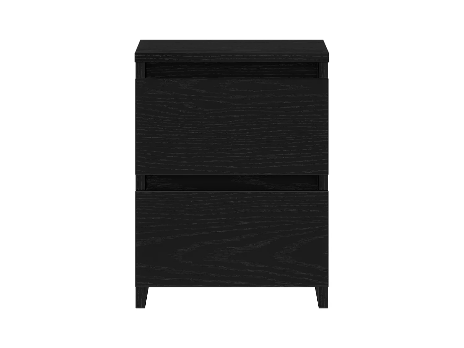 Comodino con cassetti in rovere nero 30x30x40 cm