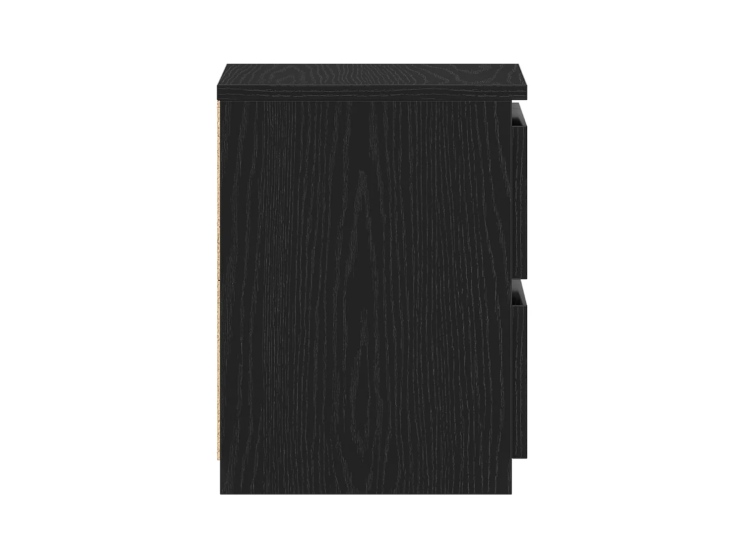 Comodino con cassetti in rovere nero 30x30x40 cm