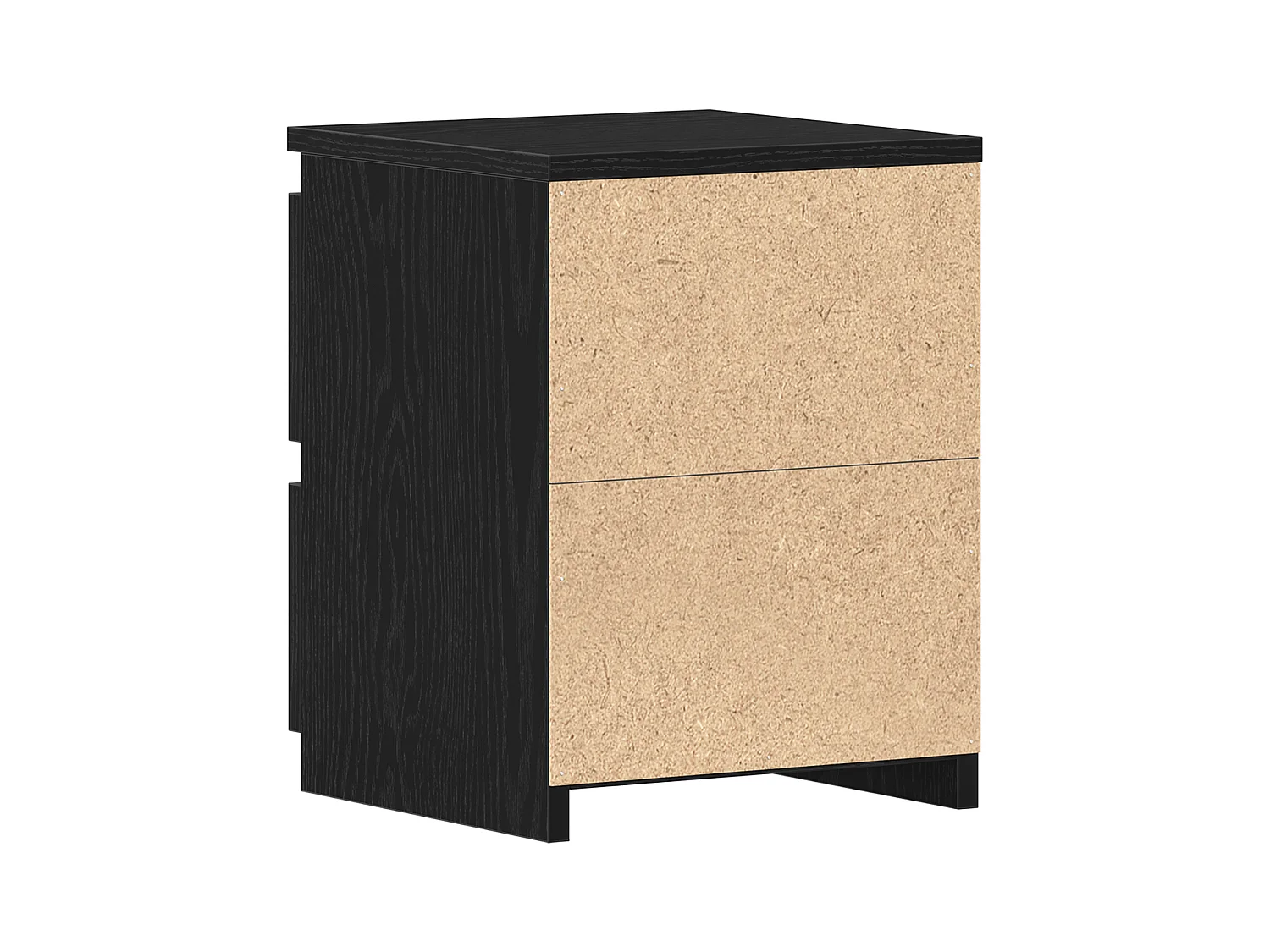 Comodino con cassetti in rovere nero 30x30x40 cm