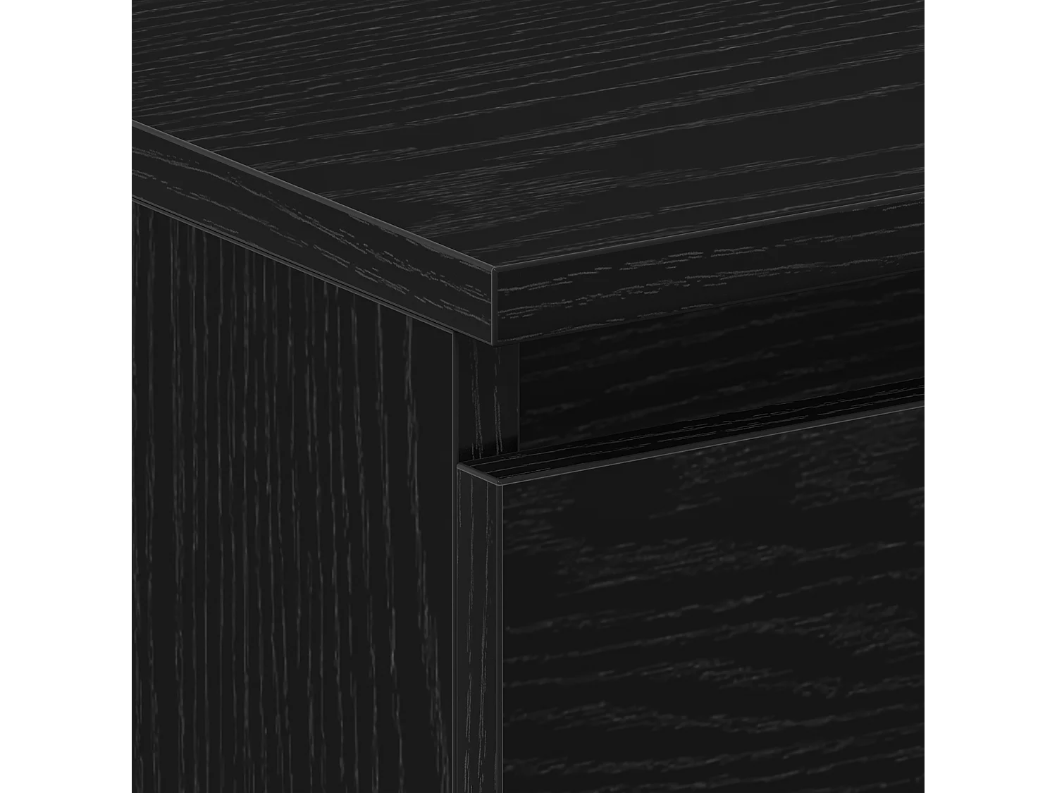 Nachtkastje met lades in zwart eikenhout 30x30x40 cm