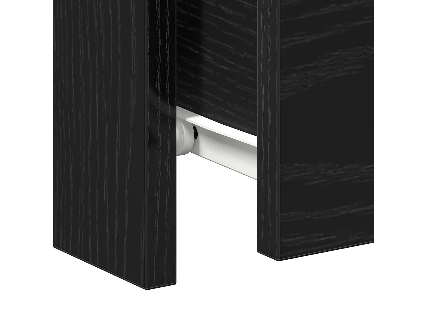 Nachtkastje met lades in zwart eikenhout 30x30x40 cm