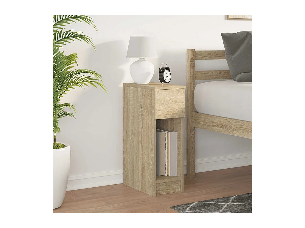Comodino con cassetto, rovere Sonoma, 20x36x60 cm