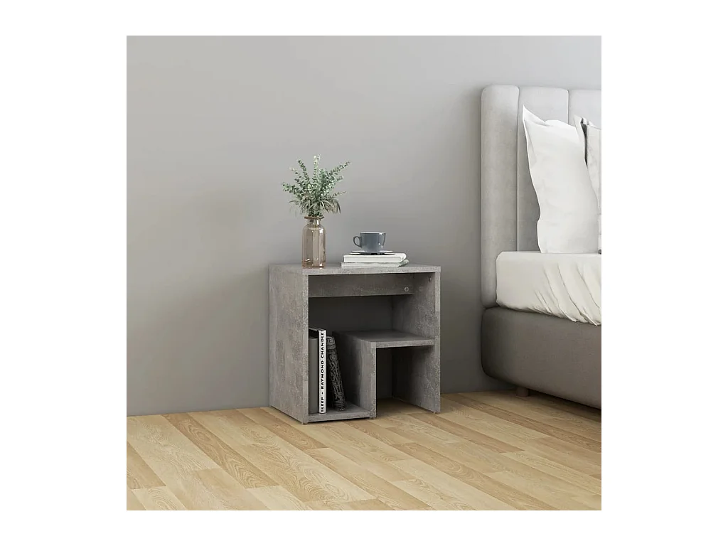 Tables de chevet 2 pcs gris béton 40x30x40 cm bois d'ingénierie