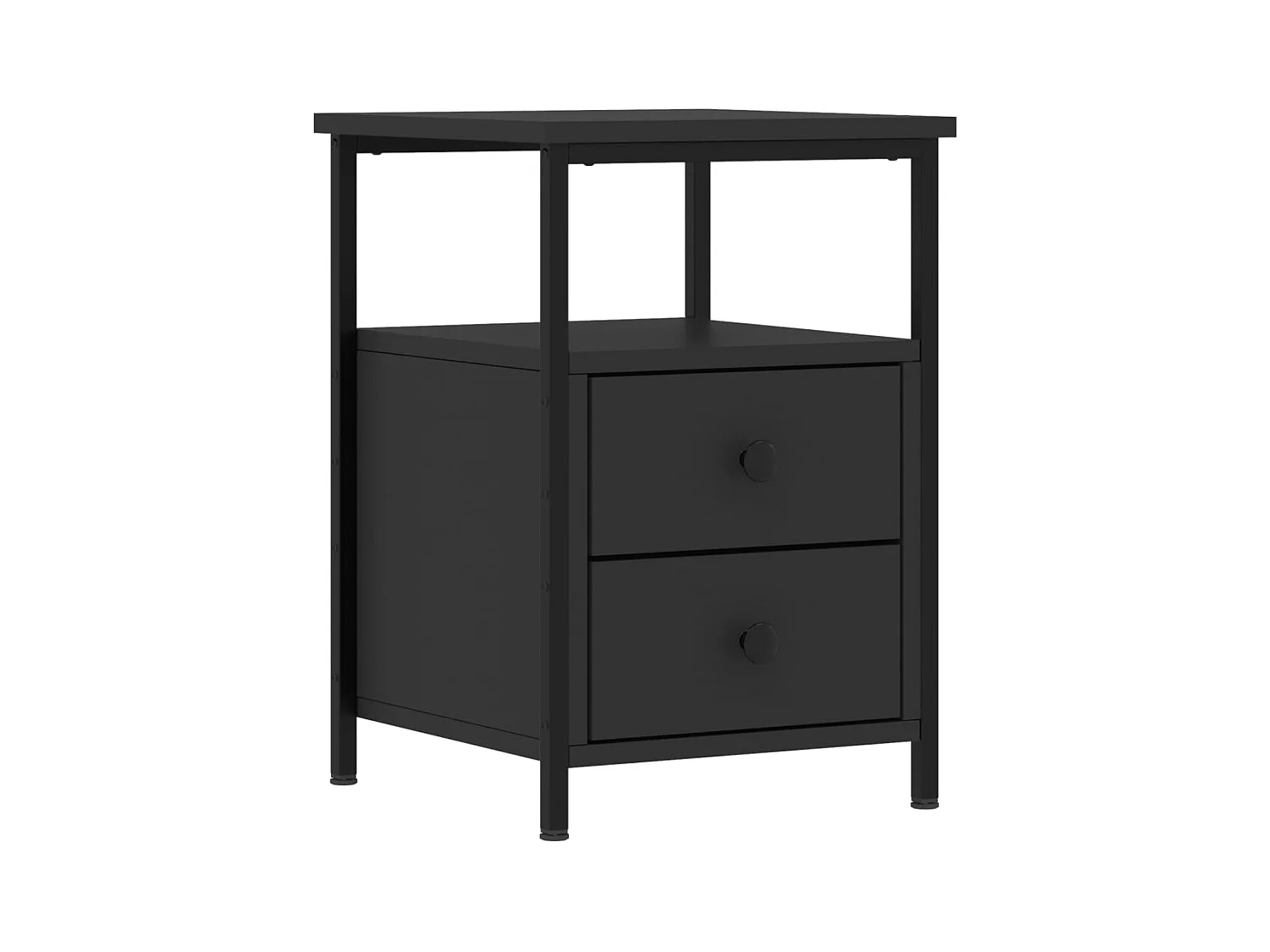 Comodini 2 pezzi neri 34x35,5x50 cm in legno ingegnerizzato