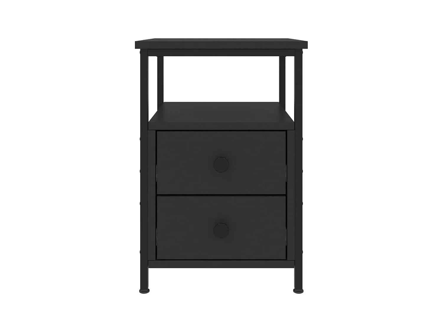 Comodini 2 pezzi neri 34x35,5x50 cm in legno ingegnerizzato