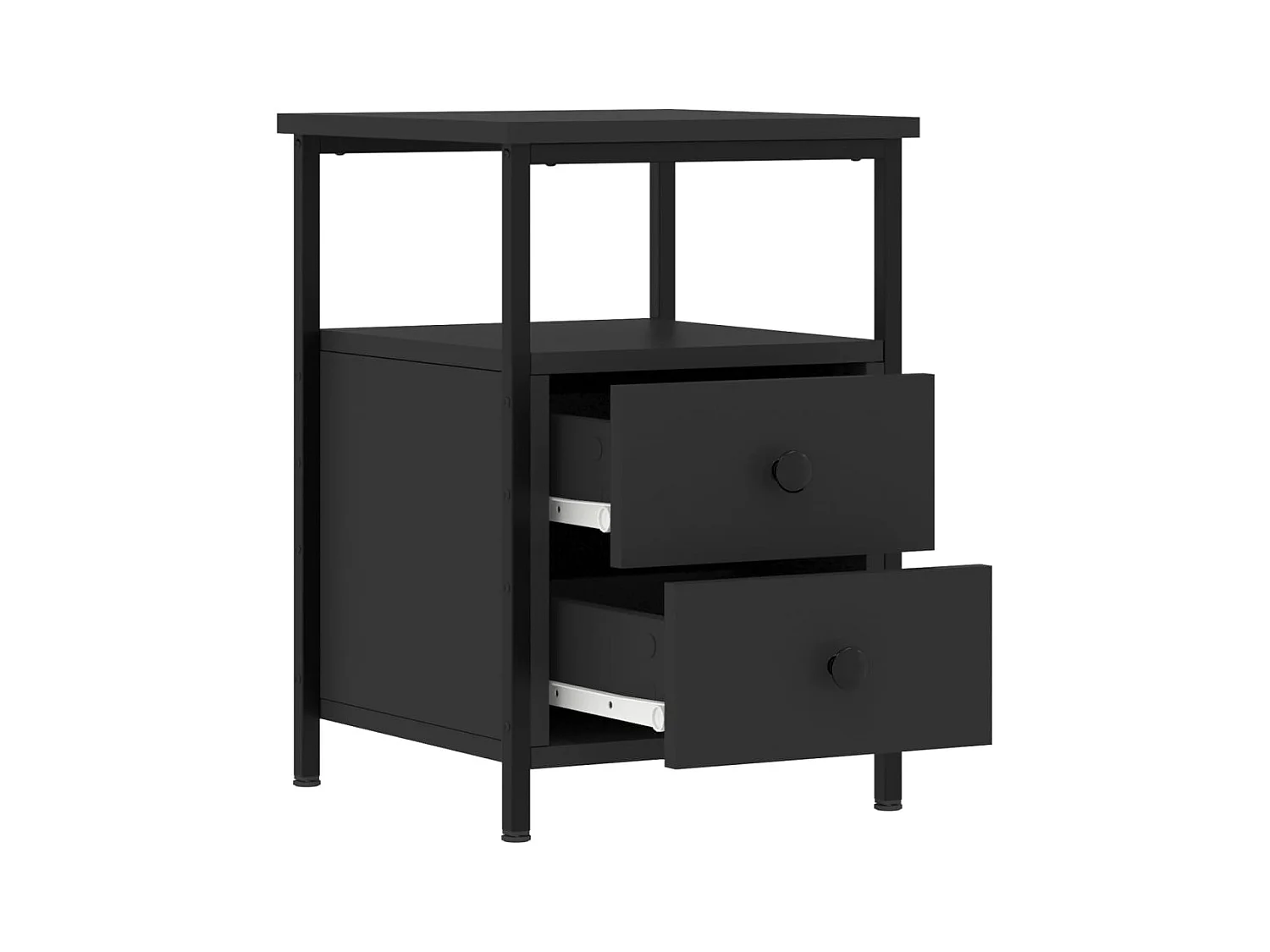 Comodini 2 pezzi neri 34x35,5x50 cm in legno ingegnerizzato