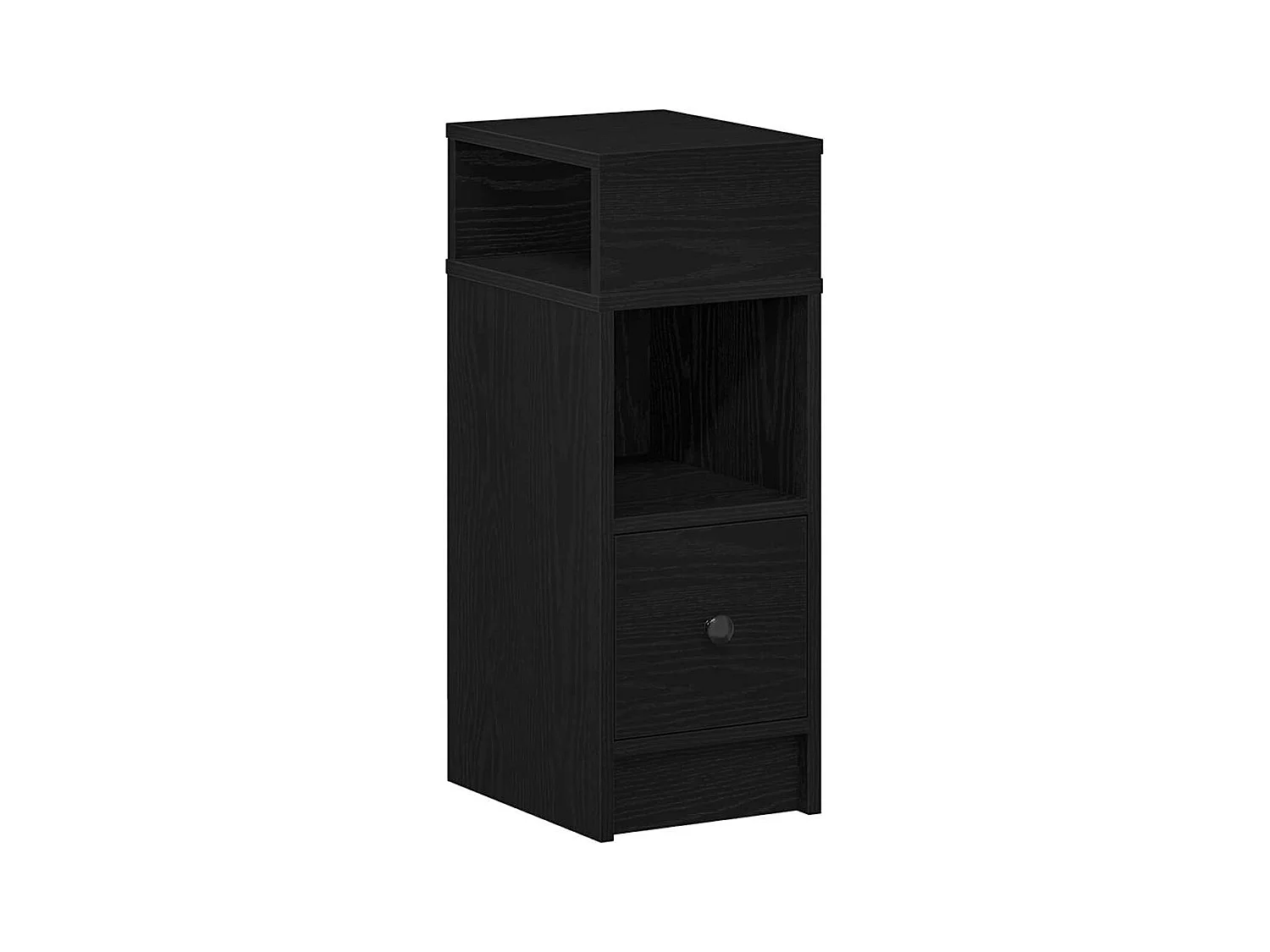 Comodino con cassetto nero 25x31x66 cm