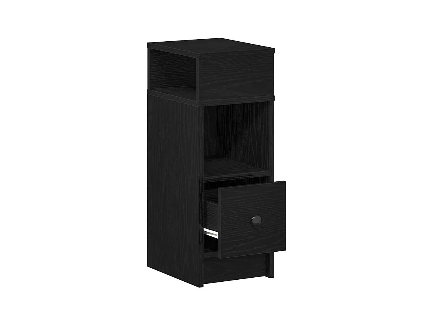 Comodino con cassetto nero 25x31x66 cm