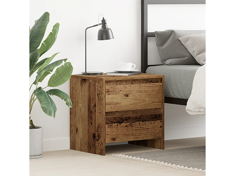Nachtkastje Verouderd Hout 45x34x44,5 cm Bewerkt Hout