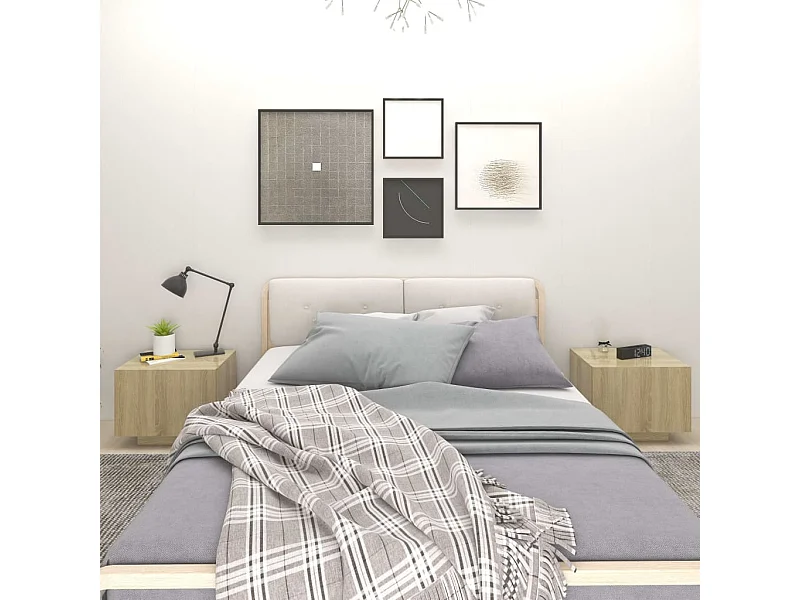 Sonoma eiken nachtkastje 100x35x40 cm bewerkt hout