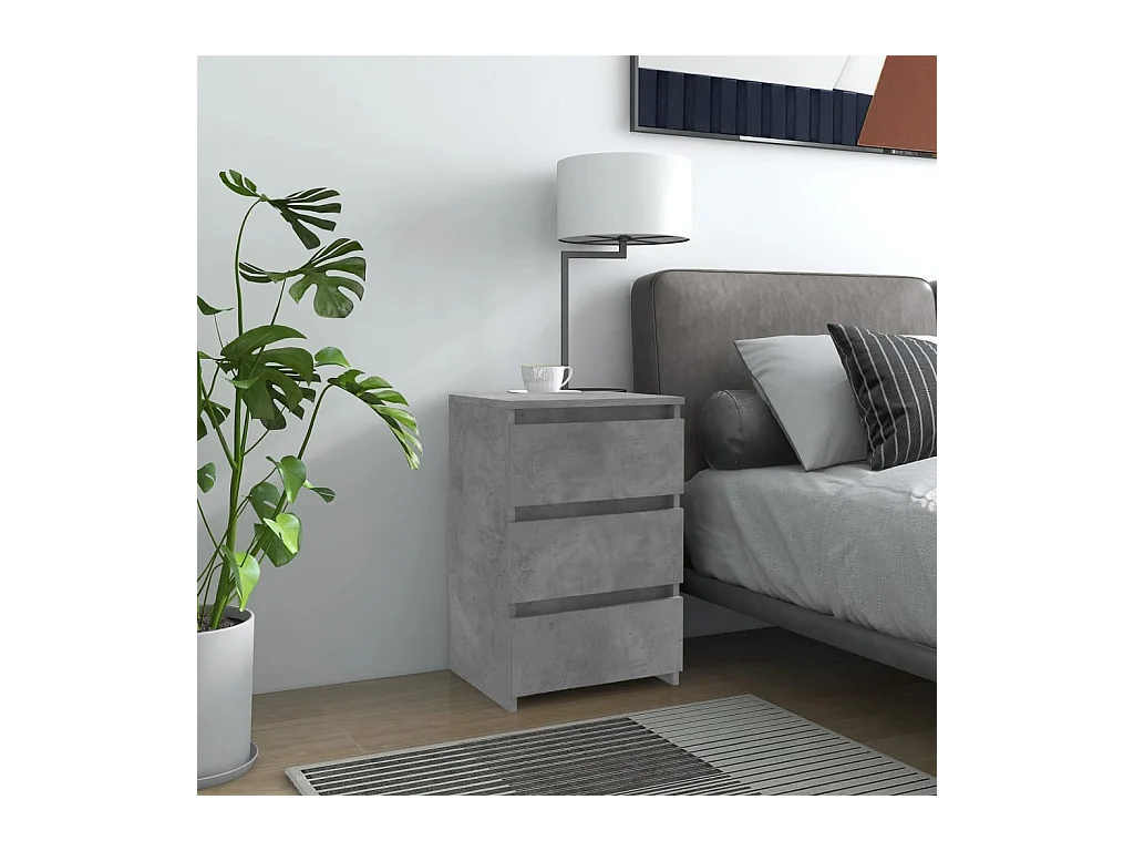 Table de chevet Gris béton 40x35x62,5 cm Aggloméré