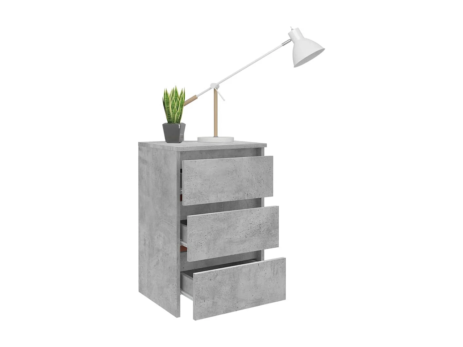 Comodino Grigio cemento 40x35x62,5 cm Truciolare