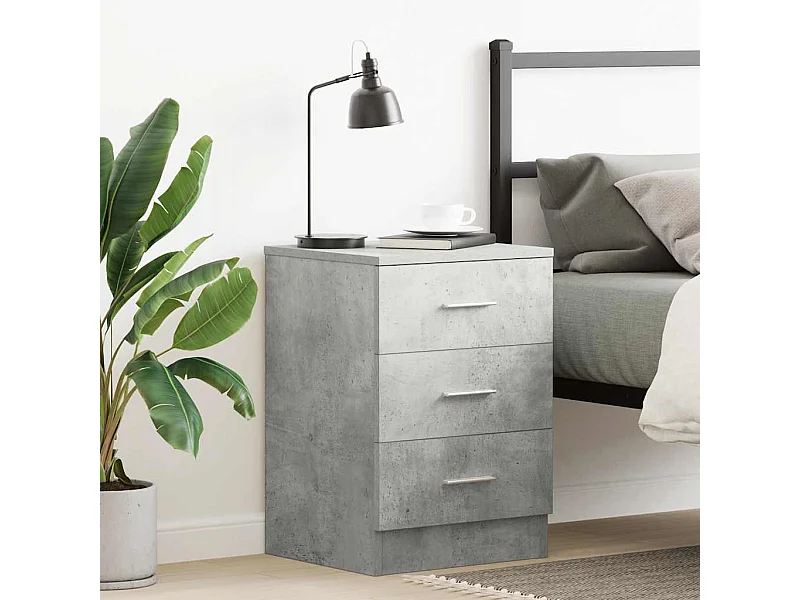 Comodino Grigio cemento 38x35x56 cm Legno composito