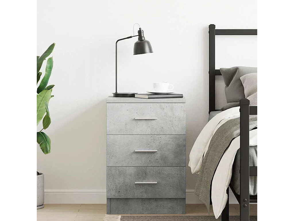Table de chevet Gris béton 38x35x56 cm Bois d'ingénierie