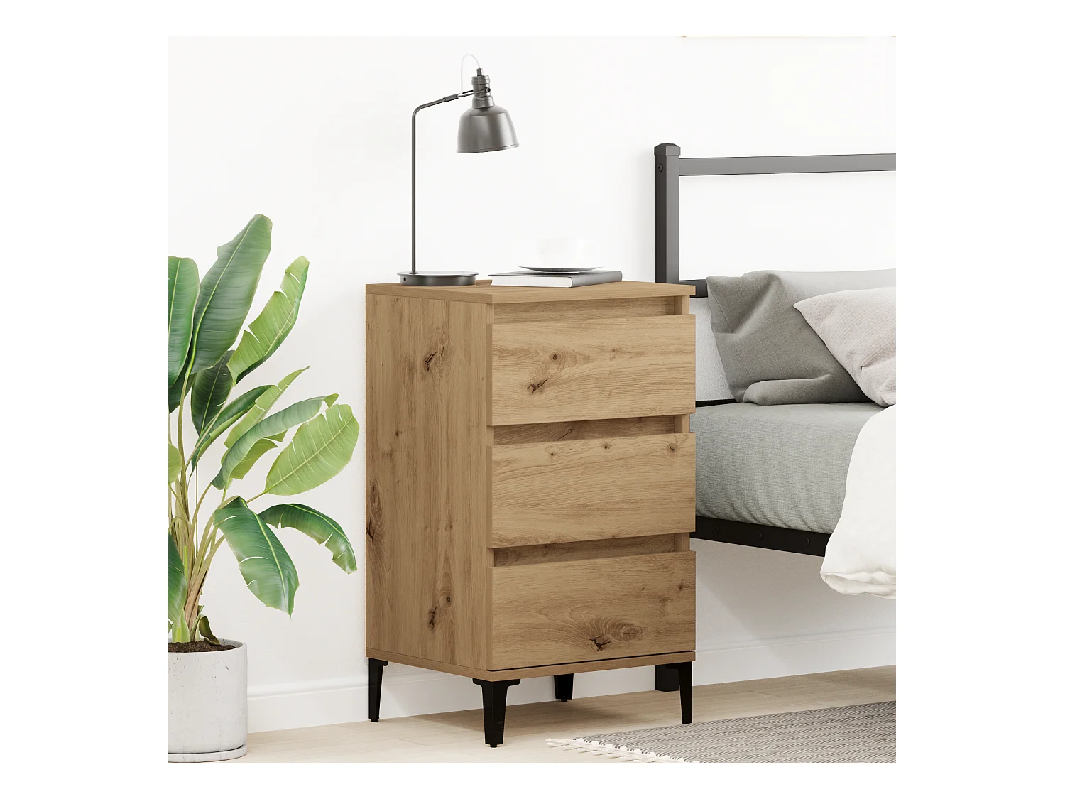 Nachtkastje Artisan eiken 40x35x70 cm Technisch hout