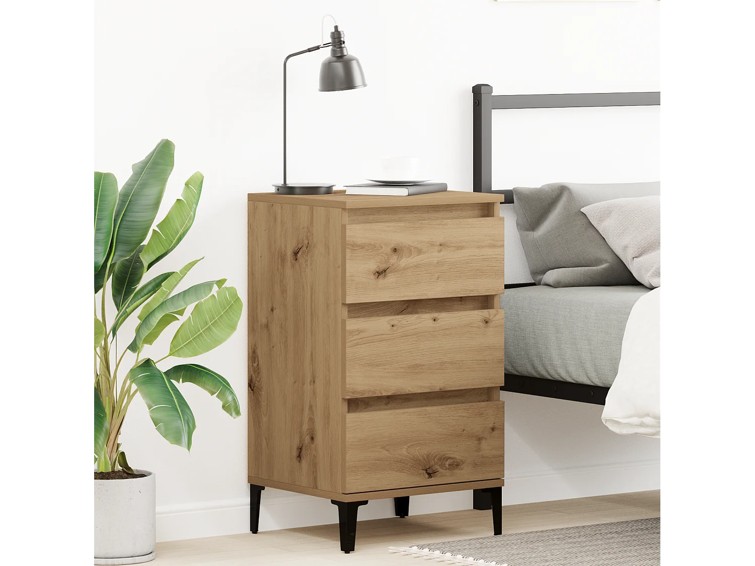 Table de chevet Chêne artisan 40x35x70 cm Bois d'ingénierie