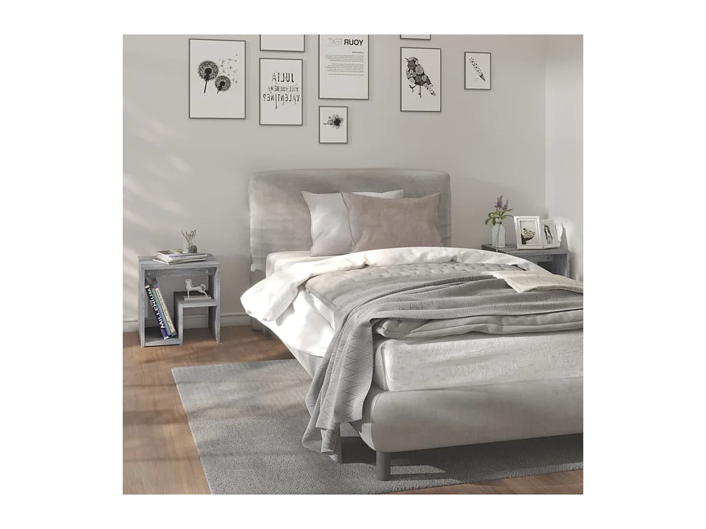 Tables de chevet 2 pcs Sonoma gris 40x30x40 cm Bois ingénierie