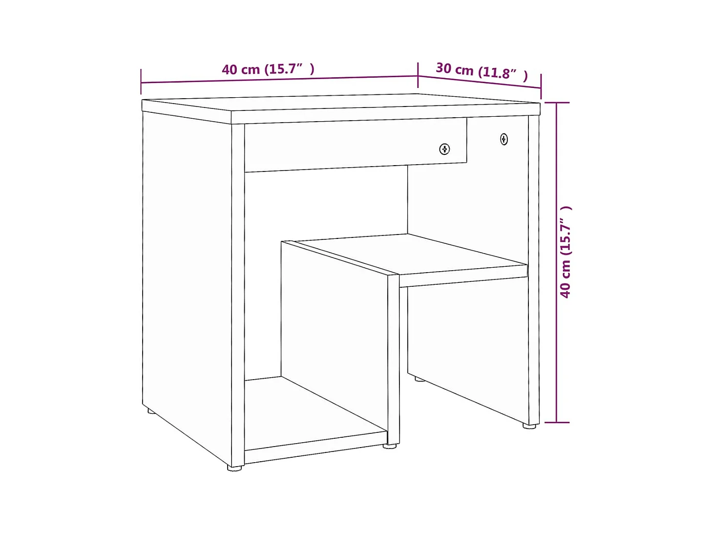 Tables de chevet 2 pcs Sonoma gris 40x30x40 cm Bois ingénierie