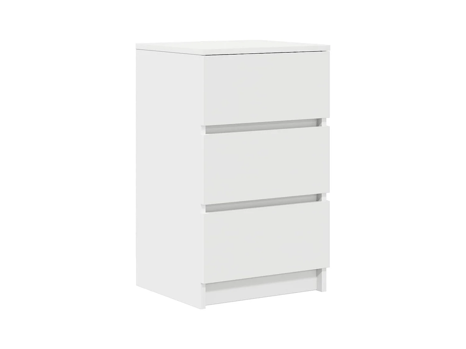 Tables de chevet avec 3 tiroirs 2 pcs blanc 39x35x65 cm