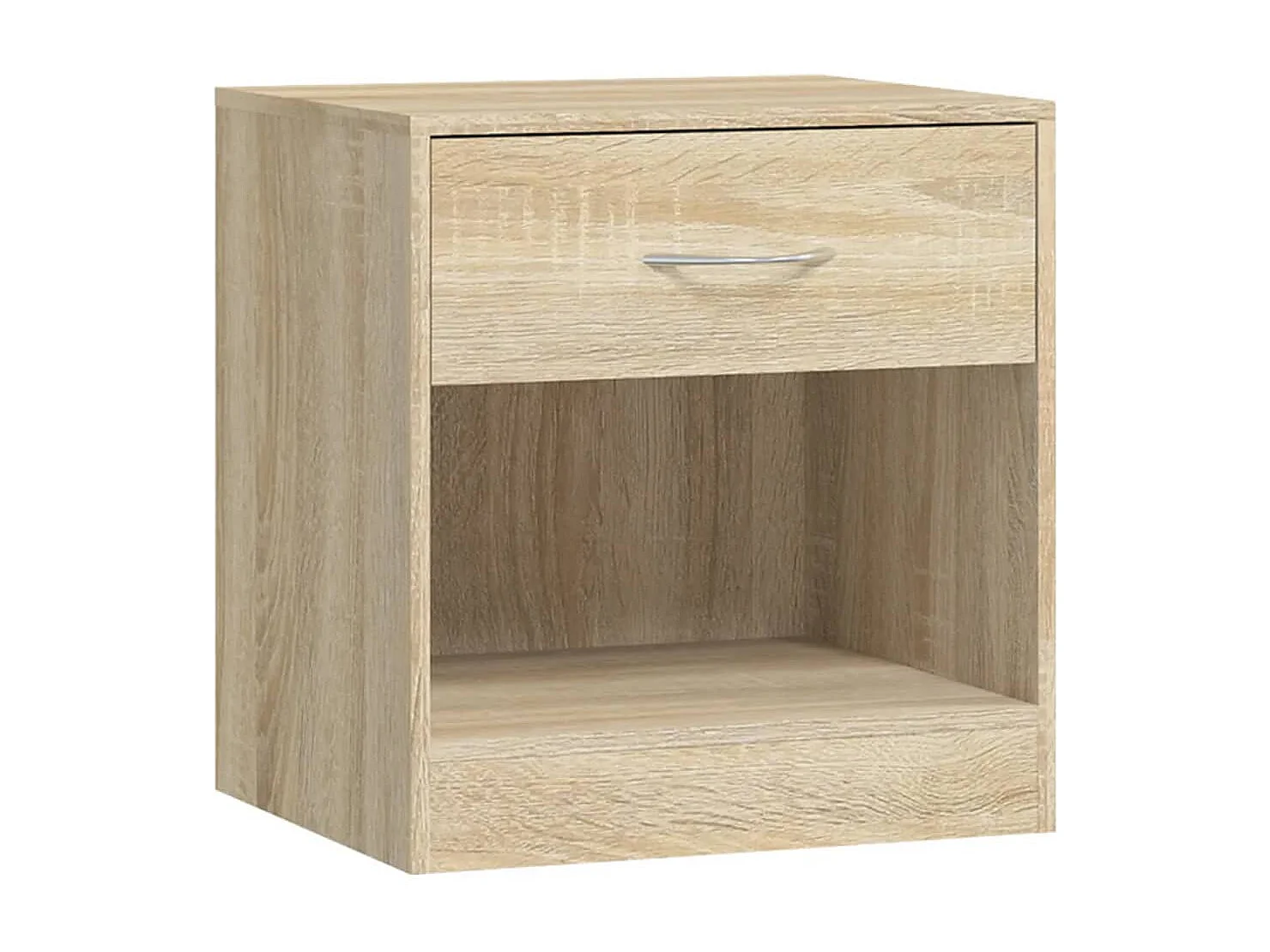 Comodino 2 pezzi con cassetto color rovere