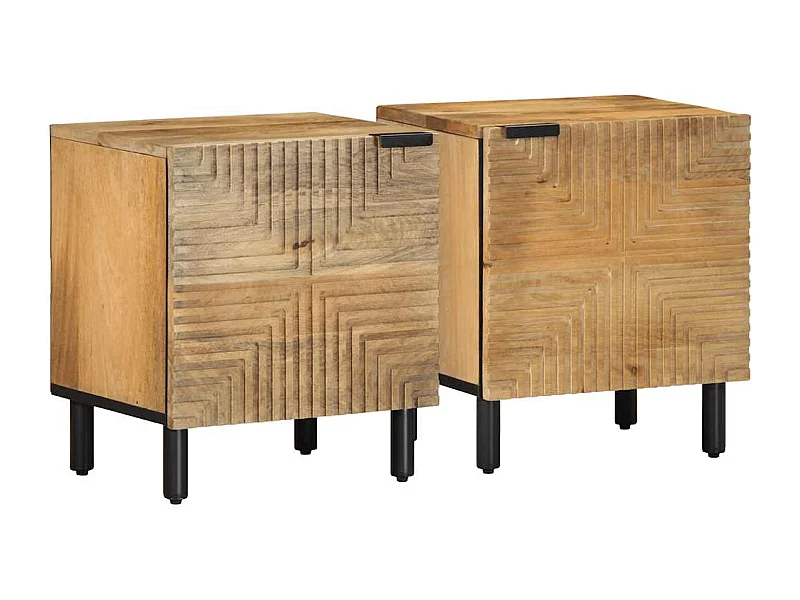 Nachtkastjes 2 stuks 40x33x46 cm massief mangohout
